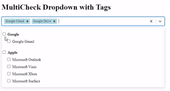 Dropdown, Parent-Child Multi-Check